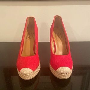 Nine West Red Wedge Espadrille - sz 8.5